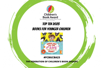 A picture of the cover of Where Has All the Cake Gone by Andrew Sanders with the logo for the Children's Book Award by the Federation of Children's Book Groups underneath